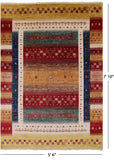 Persian Tribal Gabbeh Handmade Wool Rug - 5' 6" X 7' 10" - Golden Nile