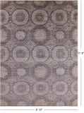 Geometric Persian Mamluk Hand Knotted Wool Rug - 8' 10" X 11' 9" - Golden Nile