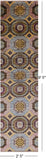 Geometric Persian Mamluk Hand Knotted Wool Runner Rug - 2' 5" X 9' 5" - Golden Nile