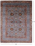Grey Peshawar Hand Knotted Wool Rug - 5' 0" X 6' 7" - Golden Nile