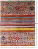 Khorjin Persian Gabbeh Hand Knotted Wool Rug - 5' 1" X 6' 8" - Golden Nile