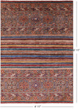 Khorjin Persian Gabbeh Handmade Wool Rug - 4' 11" X 6' 11" - Golden Nile
