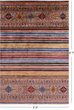 Khorjin Persian Gabbeh Handmade Wool Rug - 6' 6" X 9' 7" - Golden Nile