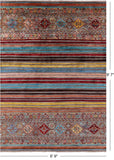Khorjin Persian Gabbeh Hand Knotted Wool Rug - 6' 9" X 9' 7" - Golden Nile