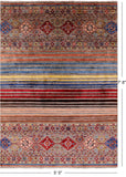Khorjin Persian Gabbeh Hand Knotted Wool Rug - 5' 5" X 7' 8" - Golden Nile