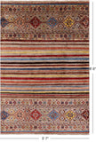 Khorjin Persian Gabbeh Hand Knotted Wool Rug - 5' 7" X 8' 6" - Golden Nile