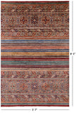 Khorjin Persian Gabbeh Handmade Wool Rug - 5' 7" X 8' 5" - Golden Nile