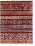 Khorjin Persian Gabbeh Handmade Wool Rug - 5' 9" X 7' 7" - Golden Nile