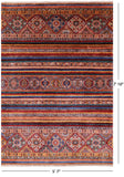 Khorjin Persian Gabbeh Handmade Wool Rug - 5' 7" X 7' 10" - Golden Nile