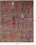 Tribal Gabbeh Handmade Wool Rug - 4' 10" X 6' 3" - Golden Nile