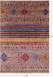 Khorjin Persian Gabbeh Hand Knotted Wool Rug - 4' 10" X 7' 0" - Golden Nile