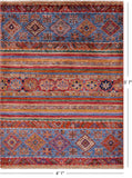 Khorjin Persian Gabbeh Handmade Wool Rug - 4' 1" X 5' 7" - Golden Nile