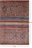 Khorjin Persian Gabbeh Handmade Wool Rug - 3' 5" X 4' 11" - Golden Nile