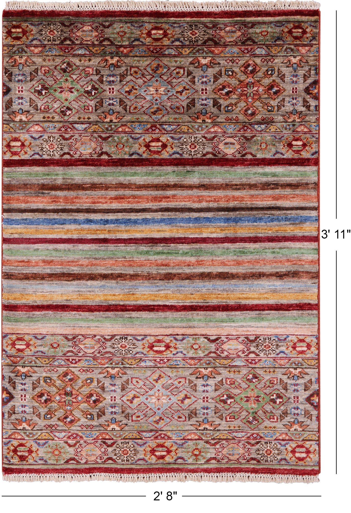 Khorjin Persian Gabbeh Handmade Wool Rug - 2' 8" X 3' 11" - Golden Nile