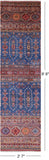 Blue Khorjin Persian Gabbeh Hand Knotted Wool Runner Rug - 2' 7" X 9' 8" - Golden Nile