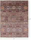 Khorjin Persian Gabbeh Handmade Wool Rug - 5' 1" X 6' 7" - Golden Nile