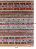 Khorjin Persian Gabbeh Handmade Wool Rug - 5' 10" X 7' 8" - Golden Nile