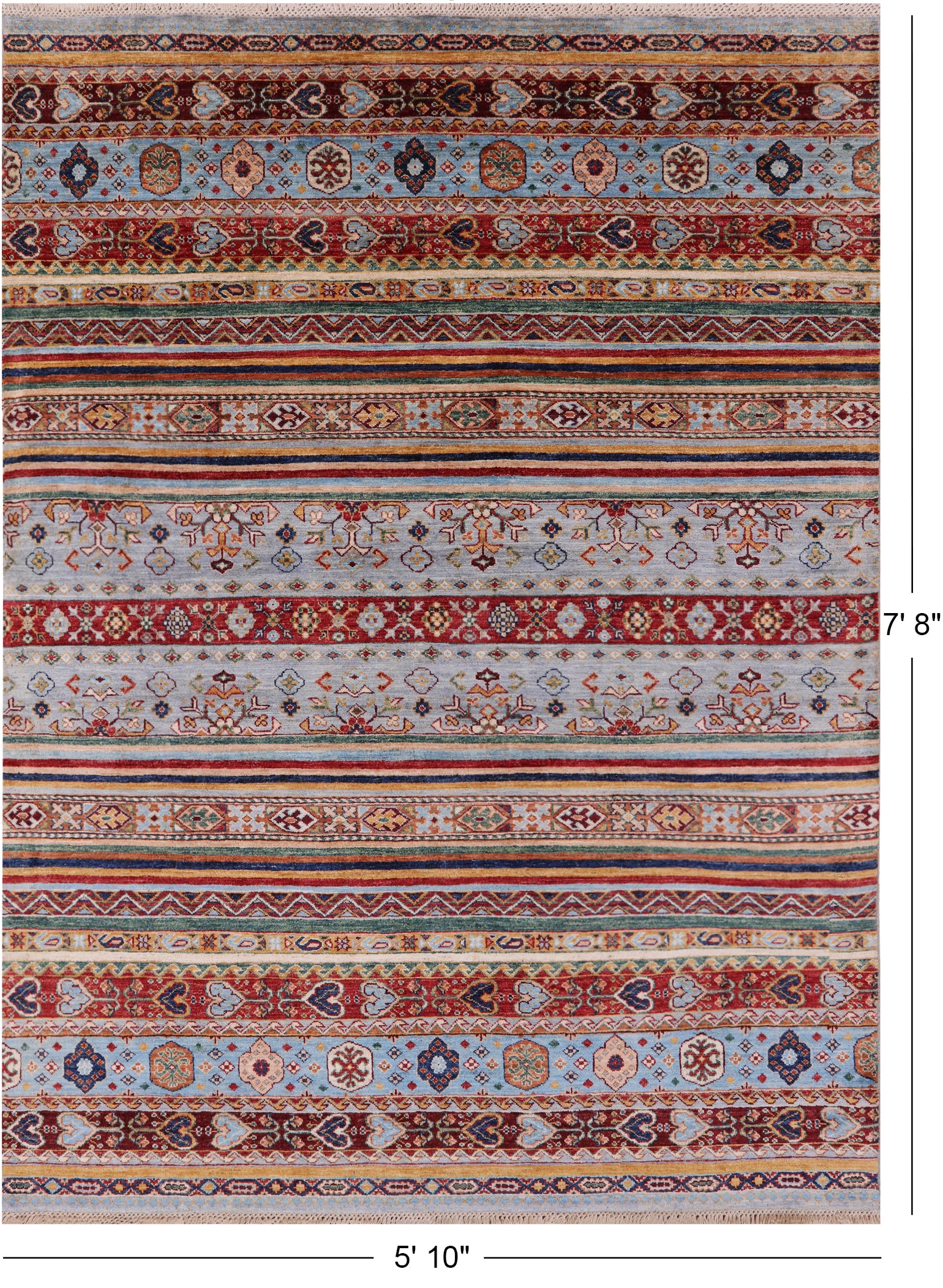 Khorjin Persian Gabbeh Handmade Wool Rug - 5' 10" X 7' 8" - Golden Nile