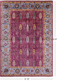 Purple Persian Fine Serapi Hand Knotted Wool Rug - 6' 10" X 9' 8" - Golden Nile