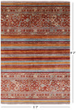 Khorjin Persian Gabbeh Hand Knotted Wool Rug - 5' 7" X 8' 2" - Golden Nile