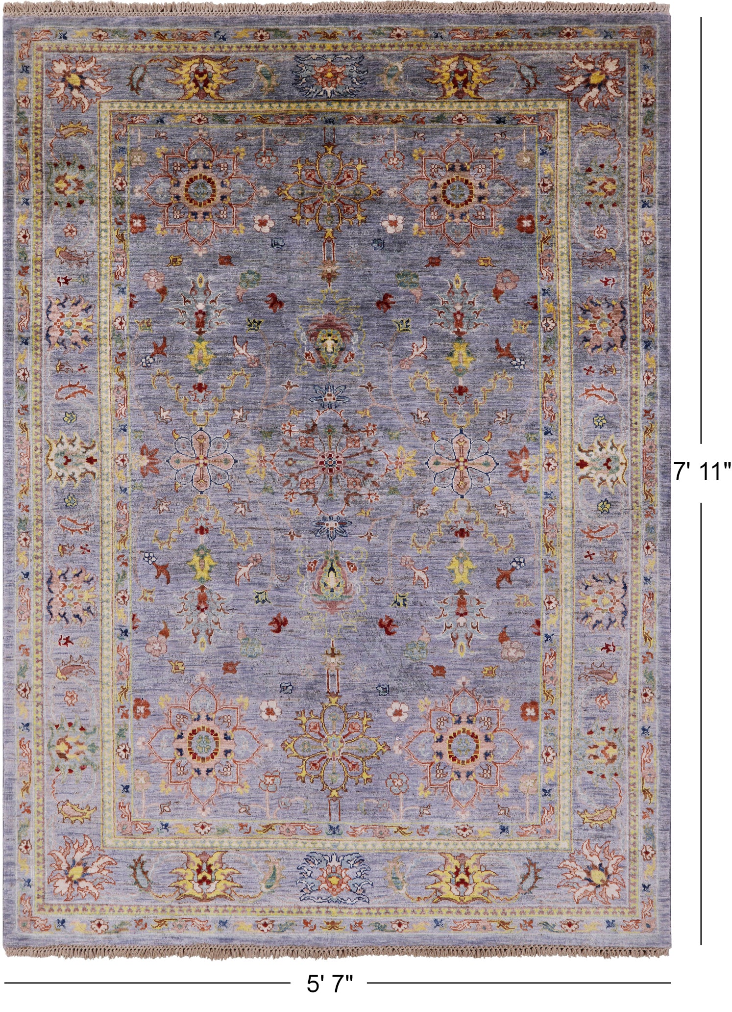 Peshawar Handmade Wool Rug - 5' 7" X 7' 11" - Golden Nile