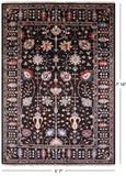 Brown Peshawar Hand Knotted Wool Rug - 5' 7" X 7' 10" - Golden Nile