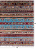 Khorjin Persian Gabbeh Hand Knotted Wool Rug - 5' 0" X 6' 4" - Golden Nile