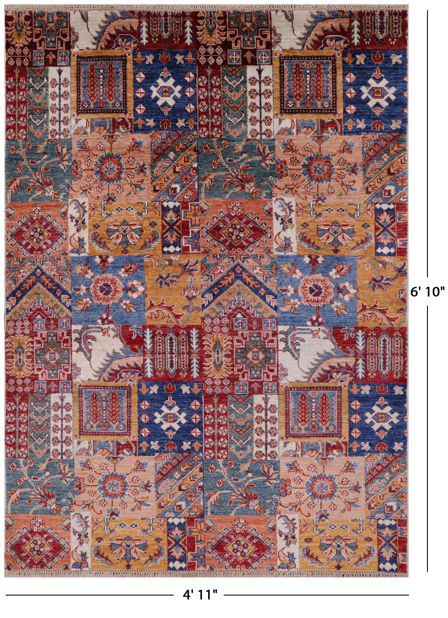 Super Kazak Handmade Wool Rug - 4' 11" X 6' 10" - Golden Nile
