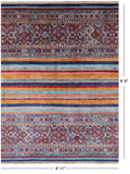 Khorjin Persian Gabbeh Hand Knotted Wool Rug - 4' 11" X 6' 6" - Golden Nile
