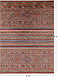 Khorjin Persian Gabbeh Hand Knotted Wool Rug - 4' 11" X 6' 5" - Golden Nile