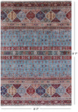 Blue Khorjin Persian Gabbeh Hand Knotted Wool Rug - 6' 7" X 9' 7" - Golden Nile