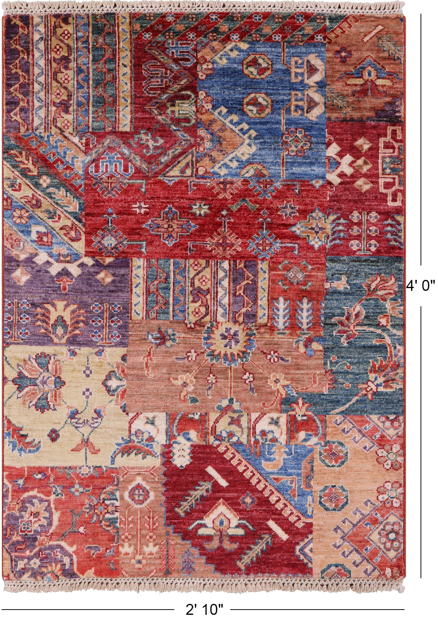 Super Kazak Hand Knotted Wool Rug - 2' 10" X 4' 0" - Golden Nile