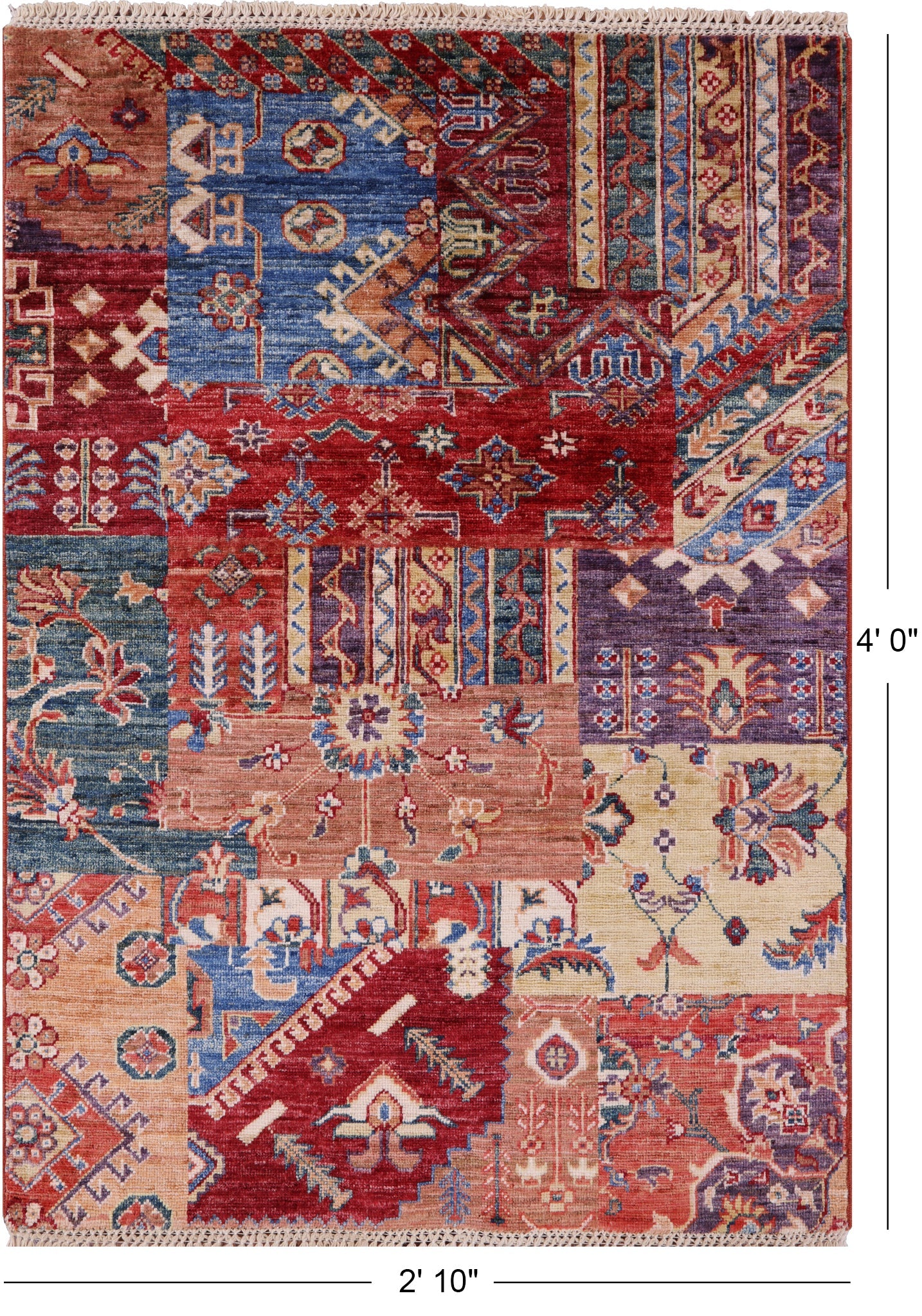 Super Kazak Handmade Wool Rug - 2' 10" X 4' 0" - Golden Nile