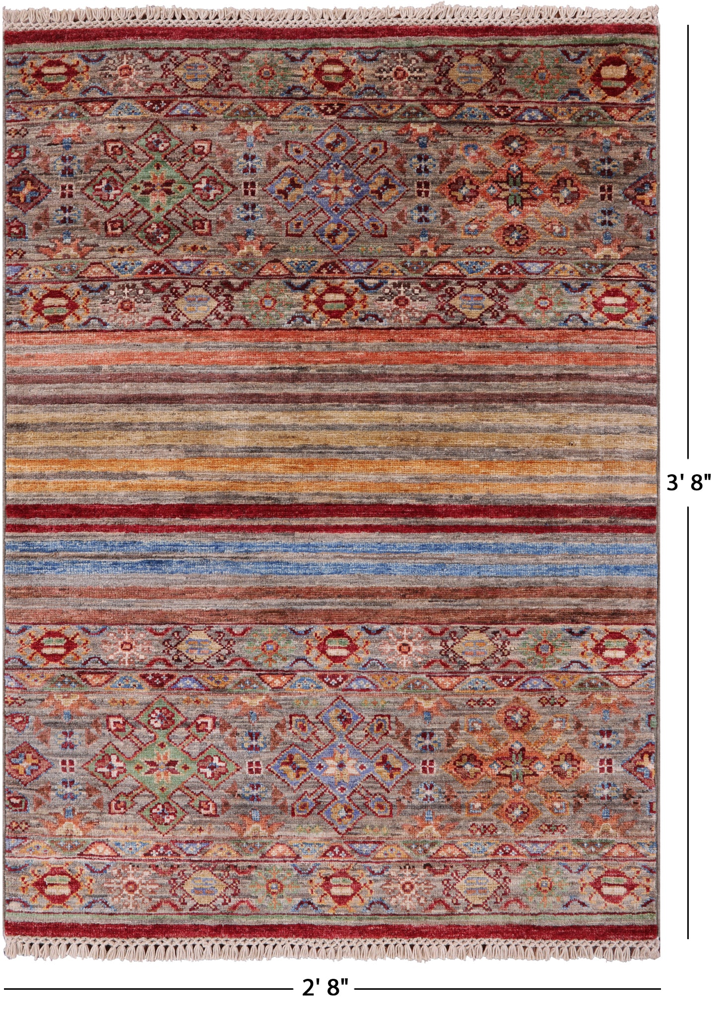 Khorjin Persian Gabbeh Handmade Wool Rug - 2' 8" X 3' 8" - Golden Nile