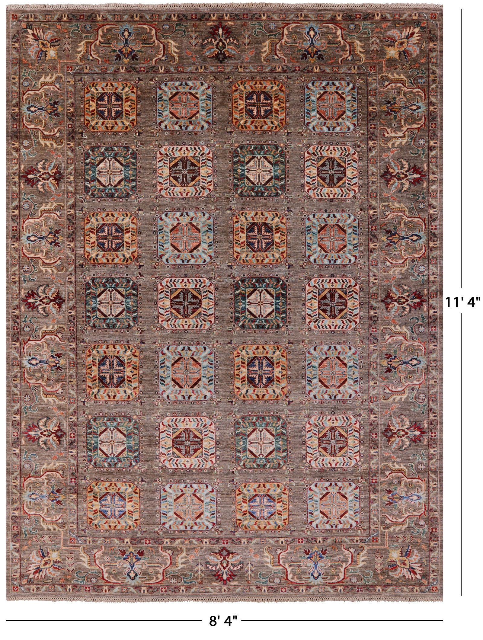 Persian Fine Serapi Hand Knotted Wool Rug - 8' 4" X 11' 4" - Golden Nile