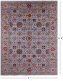 Peshawar Hand Knotted Wool Rug - 9' 1" X 11' 9" - Golden Nile