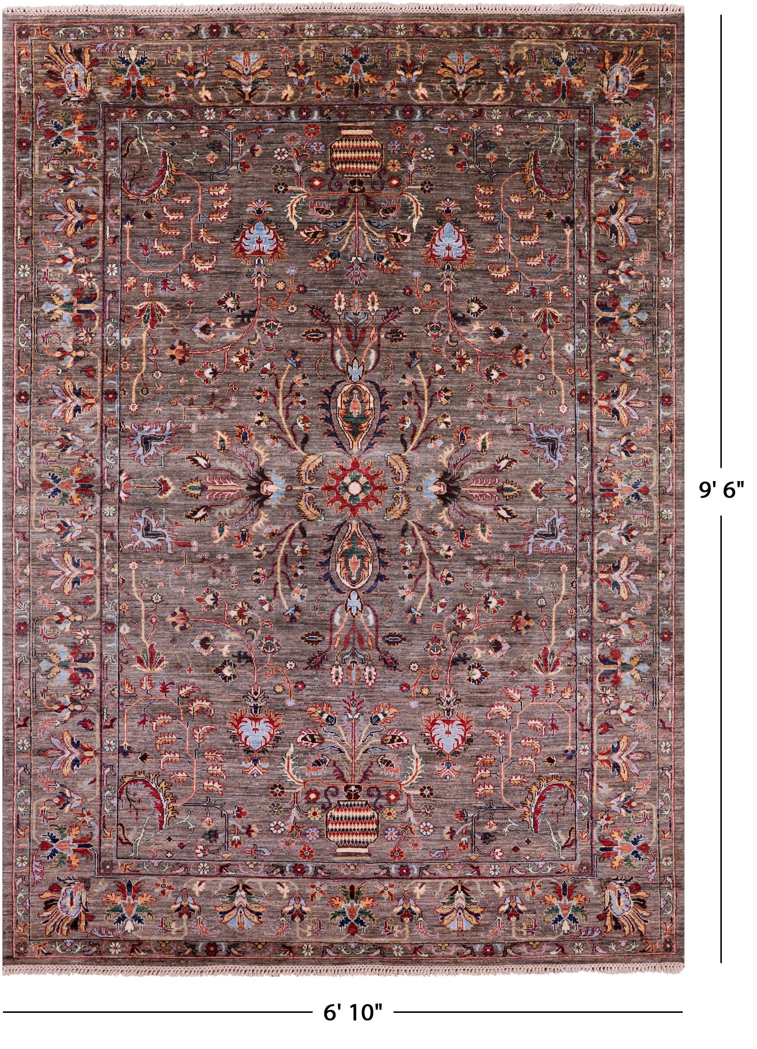 Persian Fine Serapi Handmade Wool Rug - 6' 10" X 9' 6" - Golden Nile