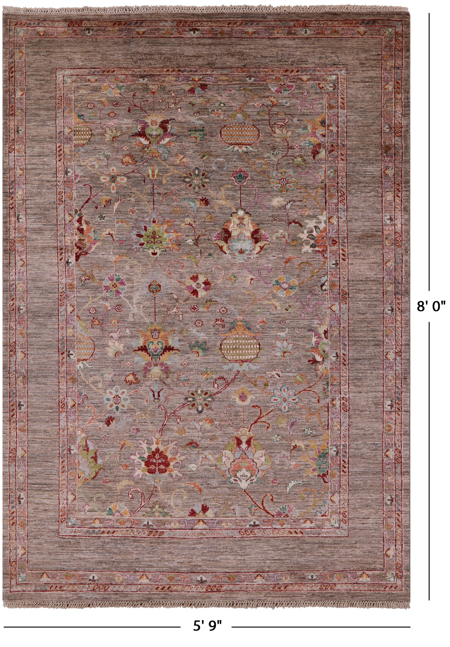 Peshawar Handmade Wool Rug - 5' 9" X 8' 0" - Golden Nile