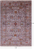 Grey Peshawar Hand Knotted Wool Rug - 5' 8" X 7' 9" - Golden Nile