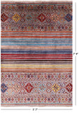Khorjin Persian Gabbeh Handmade Wool Rug - 5' 7" X 7' 9" - Golden Nile