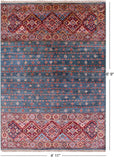 Green Khorjin Persian Gabbeh Hand Knotted Wool Rug - 4' 11" X 6' 9" - Golden Nile