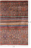 Khorjin Persian Gabbeh Handmade Wool Rug - 3' 4" X 4' 11" - Golden Nile