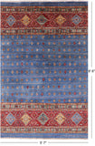 Khorjin Persian Gabbeh Hand Knotted Wool Rug - 5' 7" X 8' 6" - Golden Nile