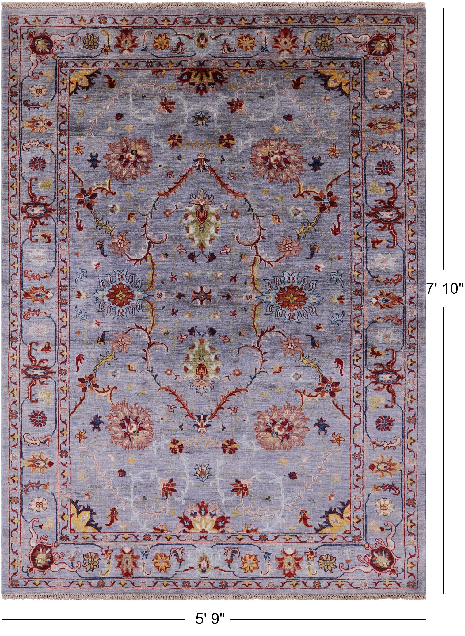 Peshawar Handmade Wool Rug - 5' 9" X 7' 10" - Golden Nile