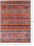 Khorjin Persian Gabbeh Handmade Wool Rug - 5' 10" X 7' 11" - Golden Nile