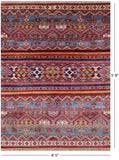 Khorjin Persian Gabbeh Hand Knotted Wool Rug - 4' 5" X 5' 9" - Golden Nile