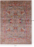 Peshawar Handmade Wool Rug - 5' 0" X 6' 9" - Golden Nile