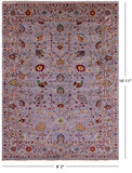 Grey Peshawar Hand Knotted Wool Rug - 8' 2" X 10' 11" - Golden Nile