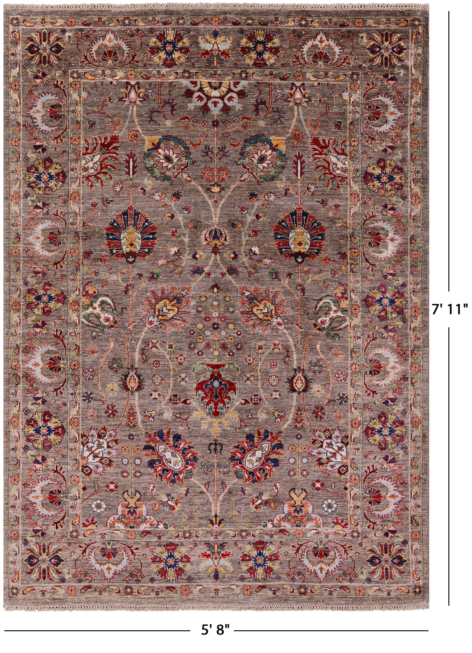 Peshawar Handmade Wool Rug - 5' 8" X 7' 11" - Golden Nile