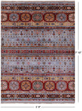 Khorjin Persian Gabbeh Hand Knotted Wool Rug - 5' 9" X 7' 10" - Golden Nile